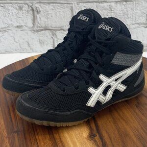 Asics Metaflex C129N Youth Boys Sz. 2 Black Gray Wrestleing Shoes